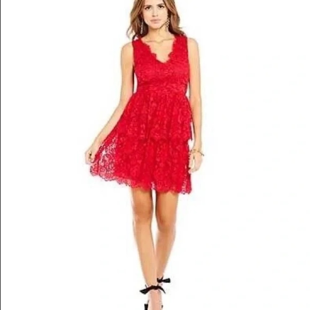 Gianni Bini Red Lace Mini Dress